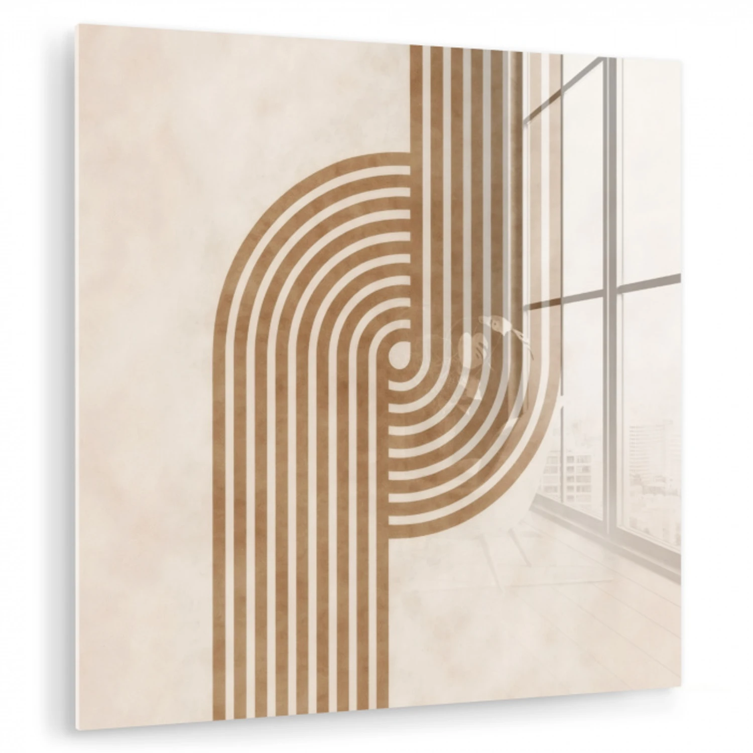 Symmetrische bocht - Koperkleurig plexiglas 5mm klein -zzzproduct_nieuw