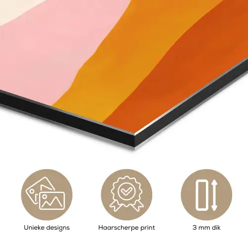 Zon - Heuvels - Abstract - Roze aluminium wit klein -closeup_NL