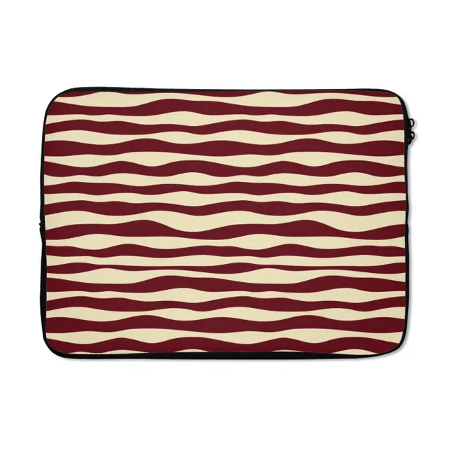 Laptophoes Golven - Rood - Patroon - Crème