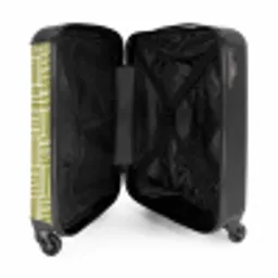 Vlecht - Patroon - Groen NBS - Handbagage koffer - Volwassenen Unisex middel -binnenkant