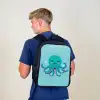 Octopus - Blauw - Gezicht Rugzak - Zwart middel -sfeer8