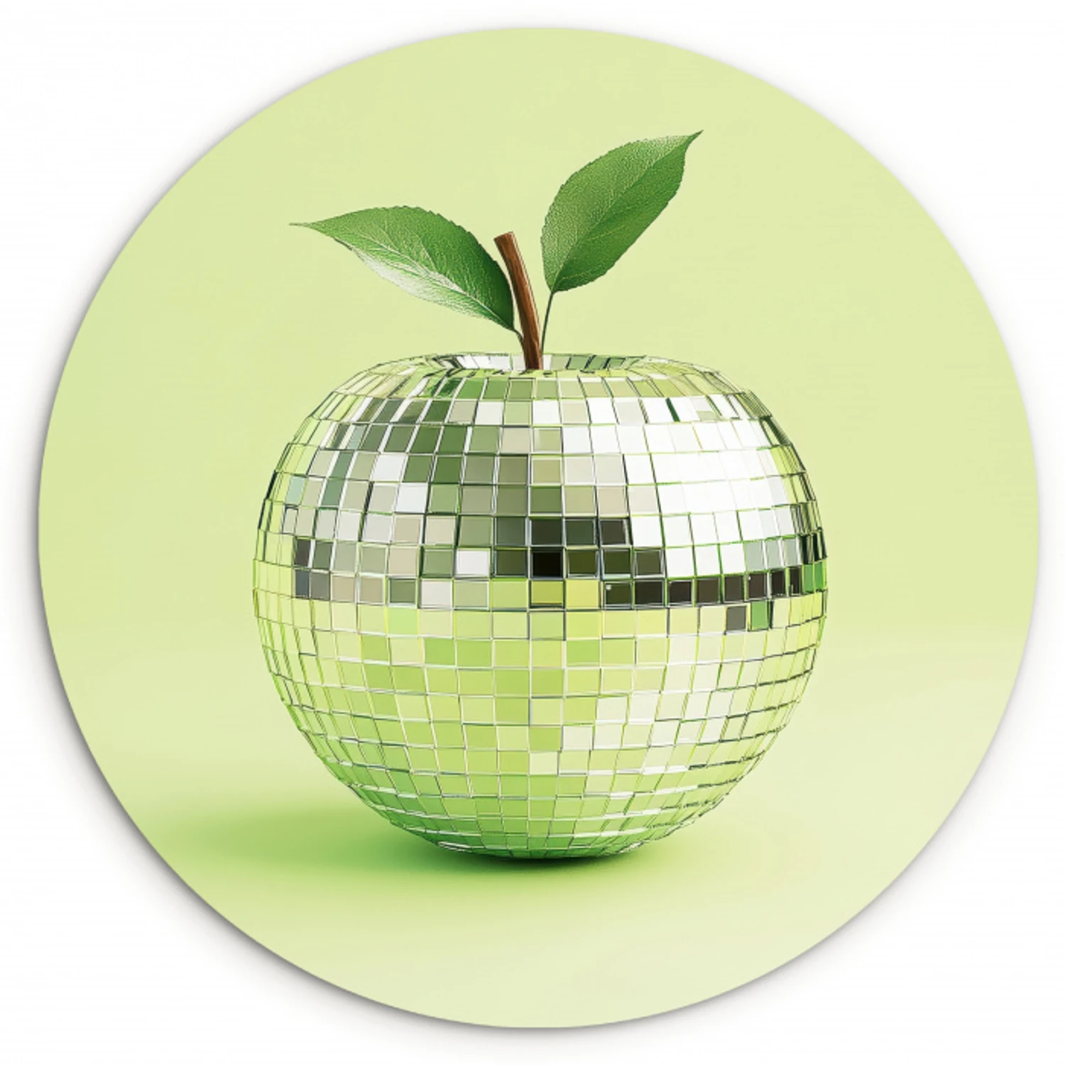 Groen - Disco - Decoratie - Appel KitchenYeah - Keuken - Wandcirkel Forex klein -3d