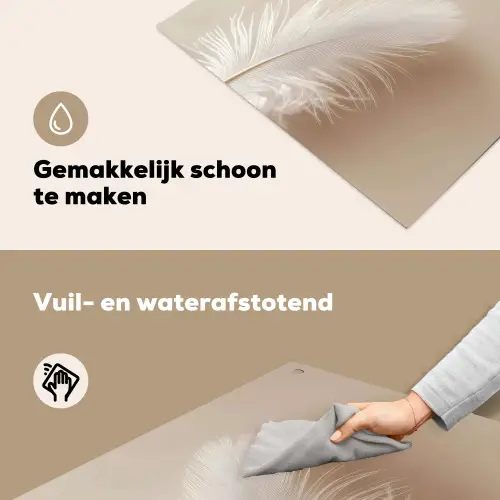Veer - Minimalistisch - Roze Inductie beschemer met haakjes middel -ky-schoon-nl