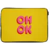 Oh ok - 3D - Geel - Roze laptophoes neopreen klein -zkaufland3dotto