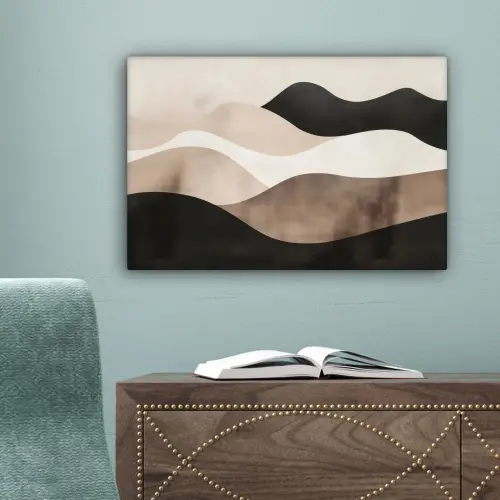 Abstract - Landschap - Golven - Crèmekleur canvas 2cm klein -sfeer4