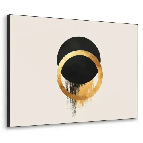 Abstract ontwerp - Zwarte cirkel - Verfvlekken Textielframe - compleet frame klein -3d