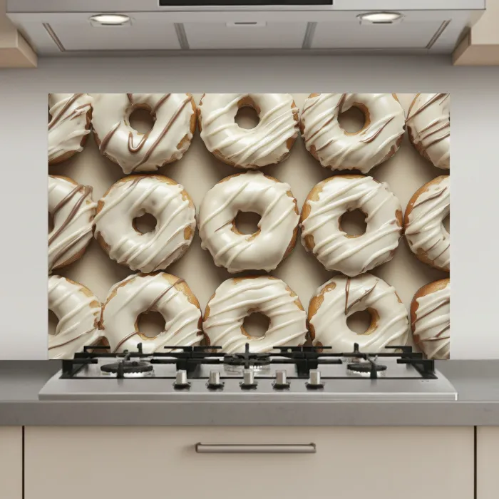 Donuts - Chocolade - Wit - Beige keuken achterwand spatscherm klein -3d_website