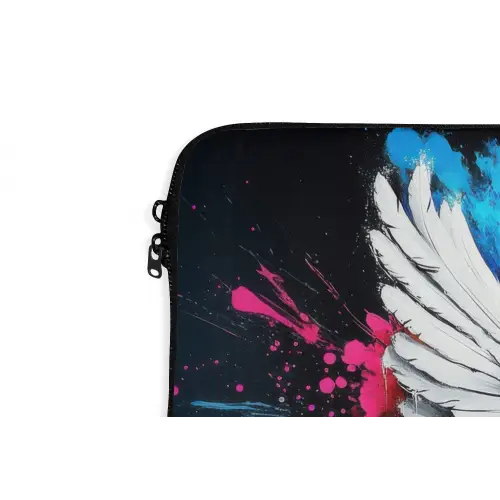 Vleugels - Verfspatten - Kleurrijk laptophoes neopreen klein -detail