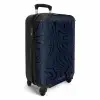 Donkerblauwe achtergrond met abstracte zwarte lijnen NBS - Handbagage koffer - Unisex middel -productfoto_3d