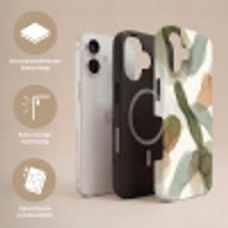 Abstract - Vormen - Modern - Kunst - Groen - Bruin Toughcase MagSafe Apple iPhone 17 klein -USP_Lagen_NL