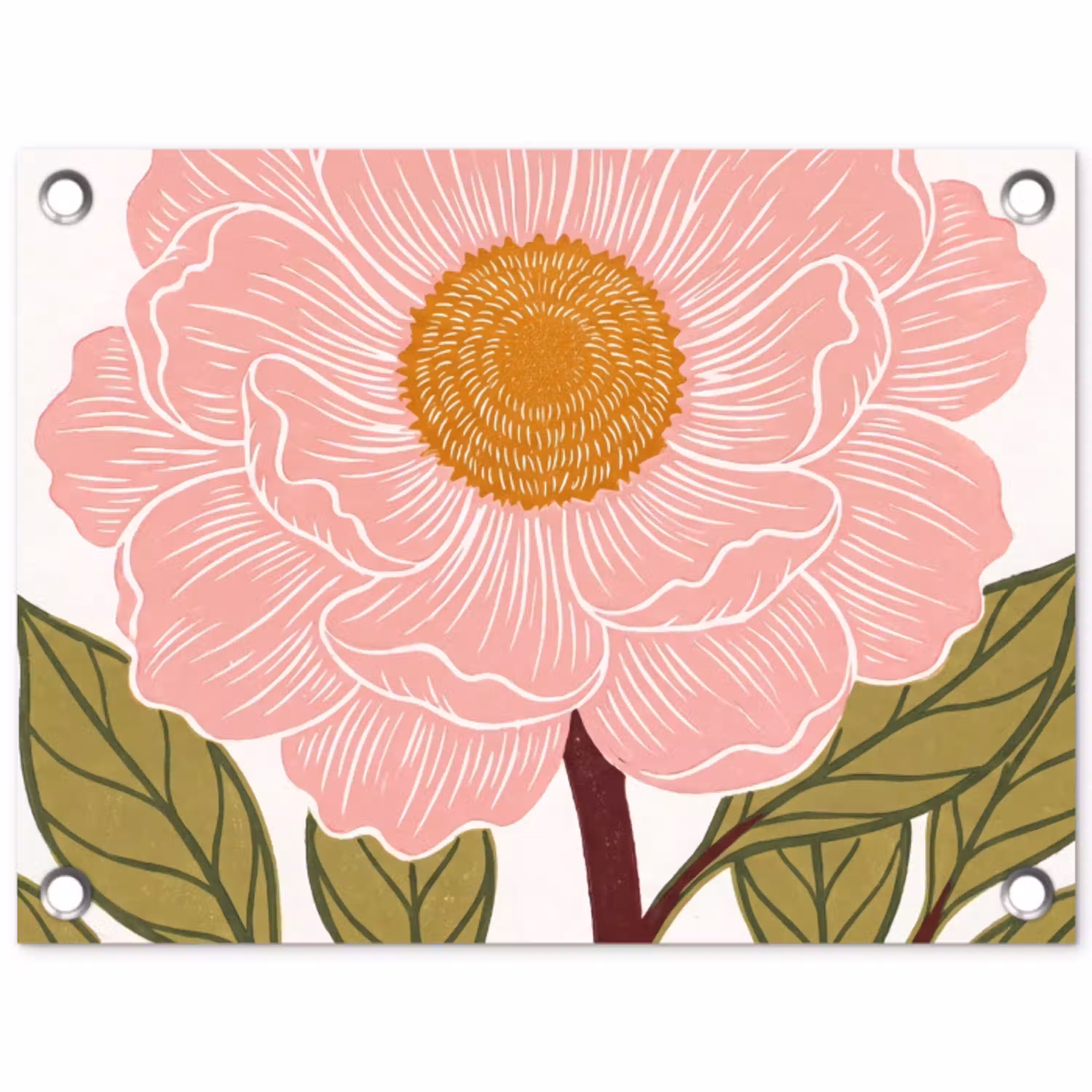 Bloemen - Roze - Illustratie tuinposter los doek klein -3d