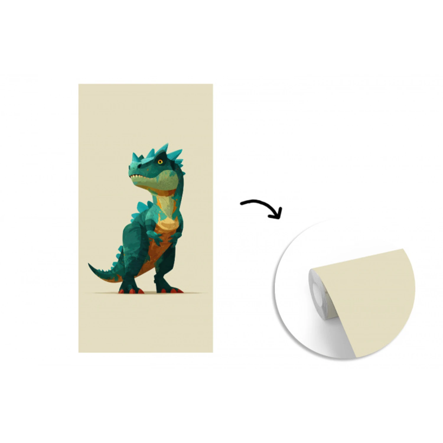Stekels - Dino - Blauw - Gespierd fotobehang vinyl groot -3d