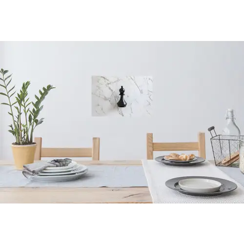 Schaakstuk - Loper - Zwart - Marmer Muursticker klein -eettafel