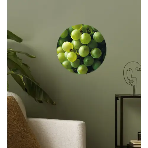 Druiven - Tros - Groen Wandcirkel behangsticker klein -sfeer2