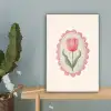 Tulp - Lijst - Ovaal - Illustratie canvas 2cm klein -sfeer4