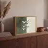 Japandi - Vogel - Groen Light Box met batterij (Wandlamp) middel -sfeer2