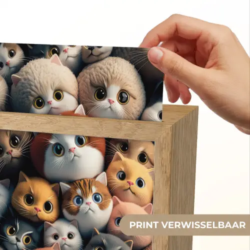 Poes - Kat - Design - Bruin - Grijs - Kids Light Box met kabel (Kinderlampje) klein -USP_websiteprintNL