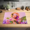 Vrouw - Abstract - Cirkel - Bloemen Inductie beschermer vinyl 3mm klein -sfeer5