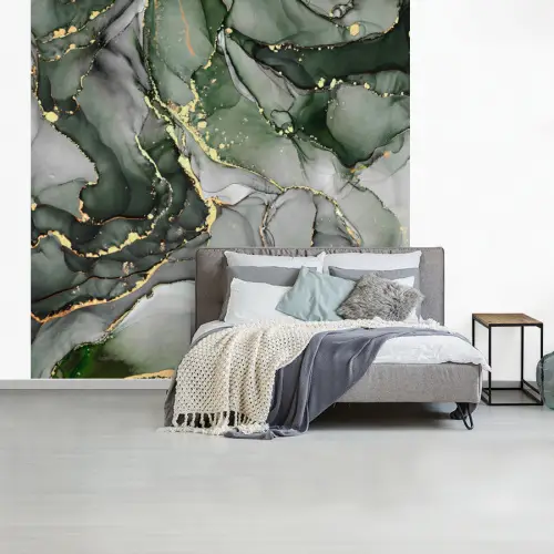 Luxe - Marmer - Groen fotobehang vinyl groot -slaapkamer