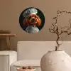 Bruin - Kok - Hondje Wandcirkel behangsticker klein -sfeer1