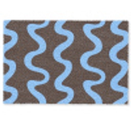 Kronkelende lijnen - Blauw - Bruin - Minimalistisch Deurmat klein 898 -zkaufland3d