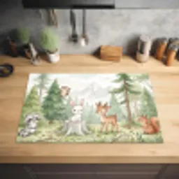 Bos - Dieren - Groen Inductie beschermer vinyl 3mm klein -sfeer5