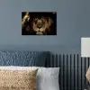 Leeuw - Dieren - Zwart - Portret poster papier klein -sfeer2
