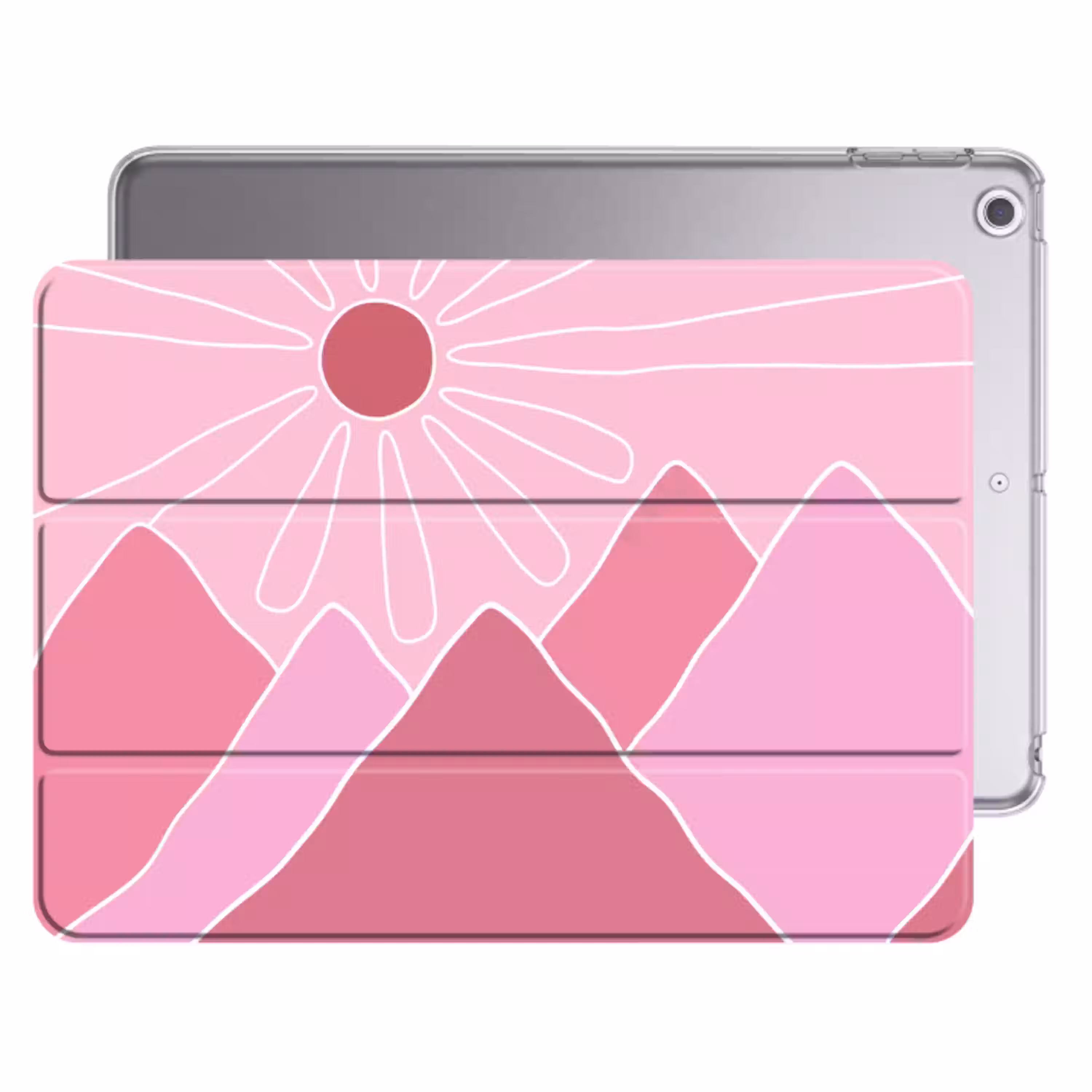 Zon - Bergen - Natuur - Abstract - Roze Apple iPad 2017 middel -threedimensional_3d_global