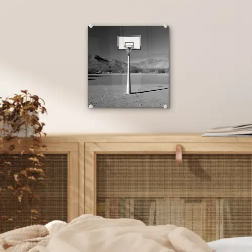 Basketbalpaal - Landschap - Zand - Wit plexiglas 5mm klein -sfeer4
