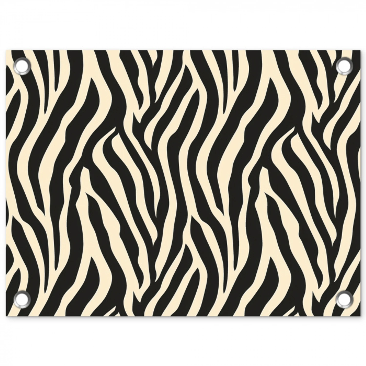 Zebra - Print - Klassiek - Zwart tuinposter los doek klein 239 -3d