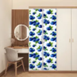 Bessen - Patroon - Blauw deurposter klein 289 -sfeer3