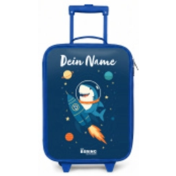 Dier - Ruimte - Planeet - Raket Kinderkoffer - Blauw klein -zz3dotto