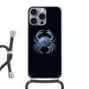 Krab - Delfts blauw - Dieren Hoesje iPhone 16 Pro Max met koord klein -3d