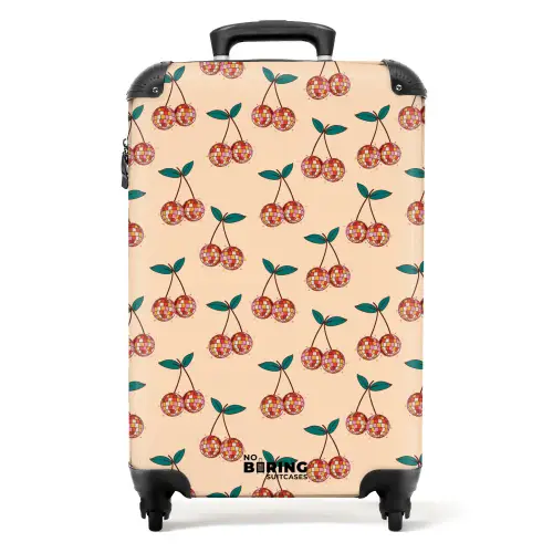Retro disco kersen patroon kleurrijk NBS - Handbagage koffer - Kinderen Unisex middel -productfoto_recht