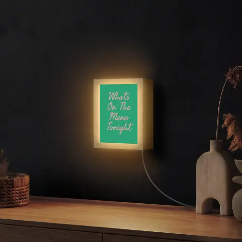 Menu - Quote - Roze Light Box met kabel (Wandlamp) klein -sfeer1