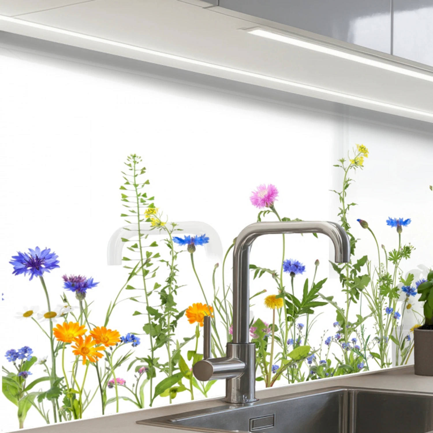 Bloemen - Veldbloemen - Lente keuken achterwand 2 middel -zzzz3d_schuin
