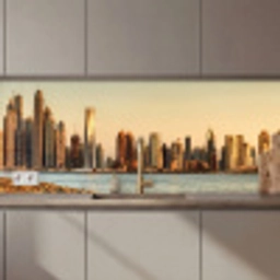 Skyline - Kanaal - Wolkenkrabbers keuken achterwand 2 middel zz_3dshopping