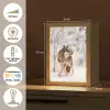 Wolf - Winter - Sneeuw - Natuur - Dieren Light Box met kabel (Tafellamp) klein -USP_NL
