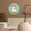 Alpaca - Groen - Bloemendiadeem Wandcirkel kunststof plaat 5mm dik klein -sfeer1