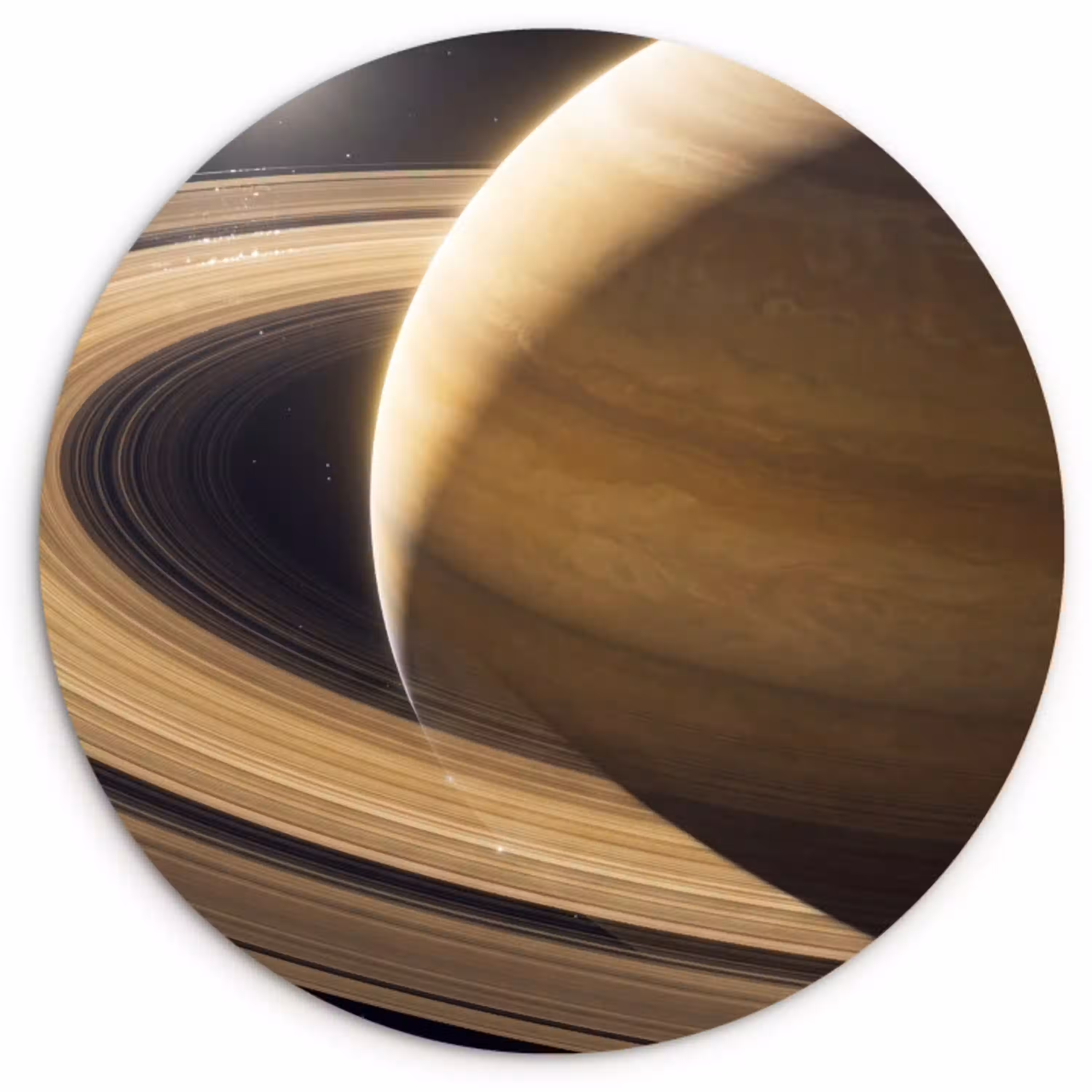 Planeet - Ringen - Ruimte Wandcirkel kunststof plaat 5mm dik klein -3d
