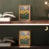 Tulpen - Geel - Penseelstreken - Abstract Light Box met kabel (Tafellamp) klein -sfeer3