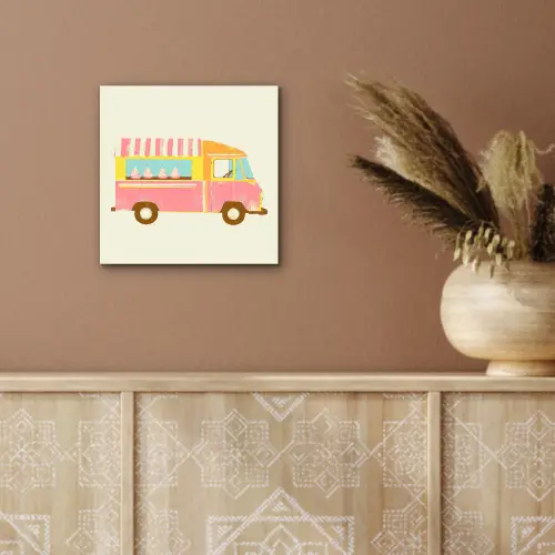 Ijskar - Retro - Softijsjes - Roze aluminium wit klein -sfeer4