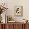 Yin Yang - Bloemen - Zwart - Wit - Vintage Light Box met kabel (Tafellamp) klein -sfeer2