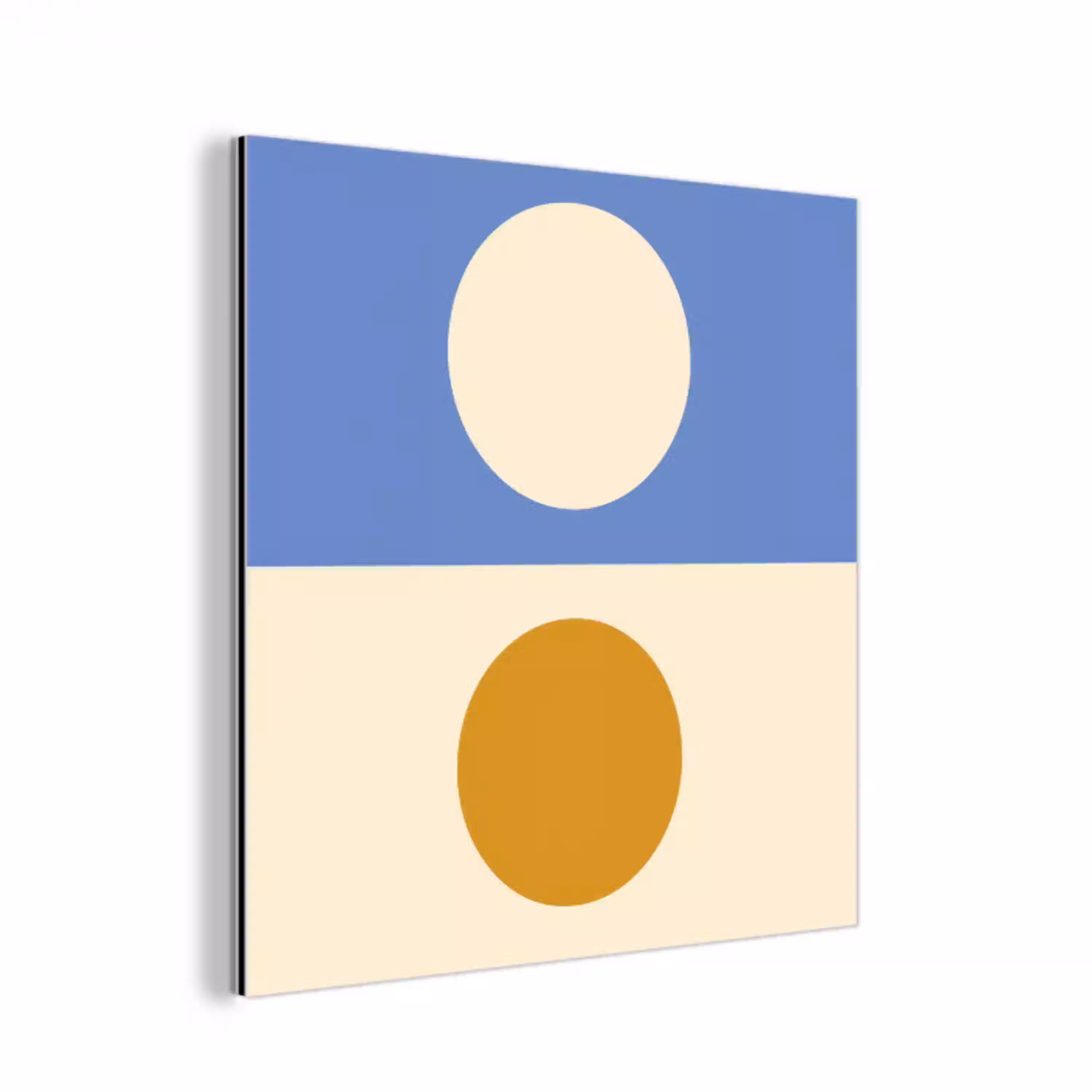 Cirkels - Symmetrisch - Wit - Blauw- Geel aluminium wit klein -3d