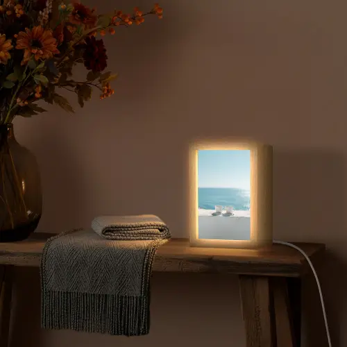 Zee - Koffiekopjes - Zomers Light Box met kabel (Tafellamp) klein -sfeer4