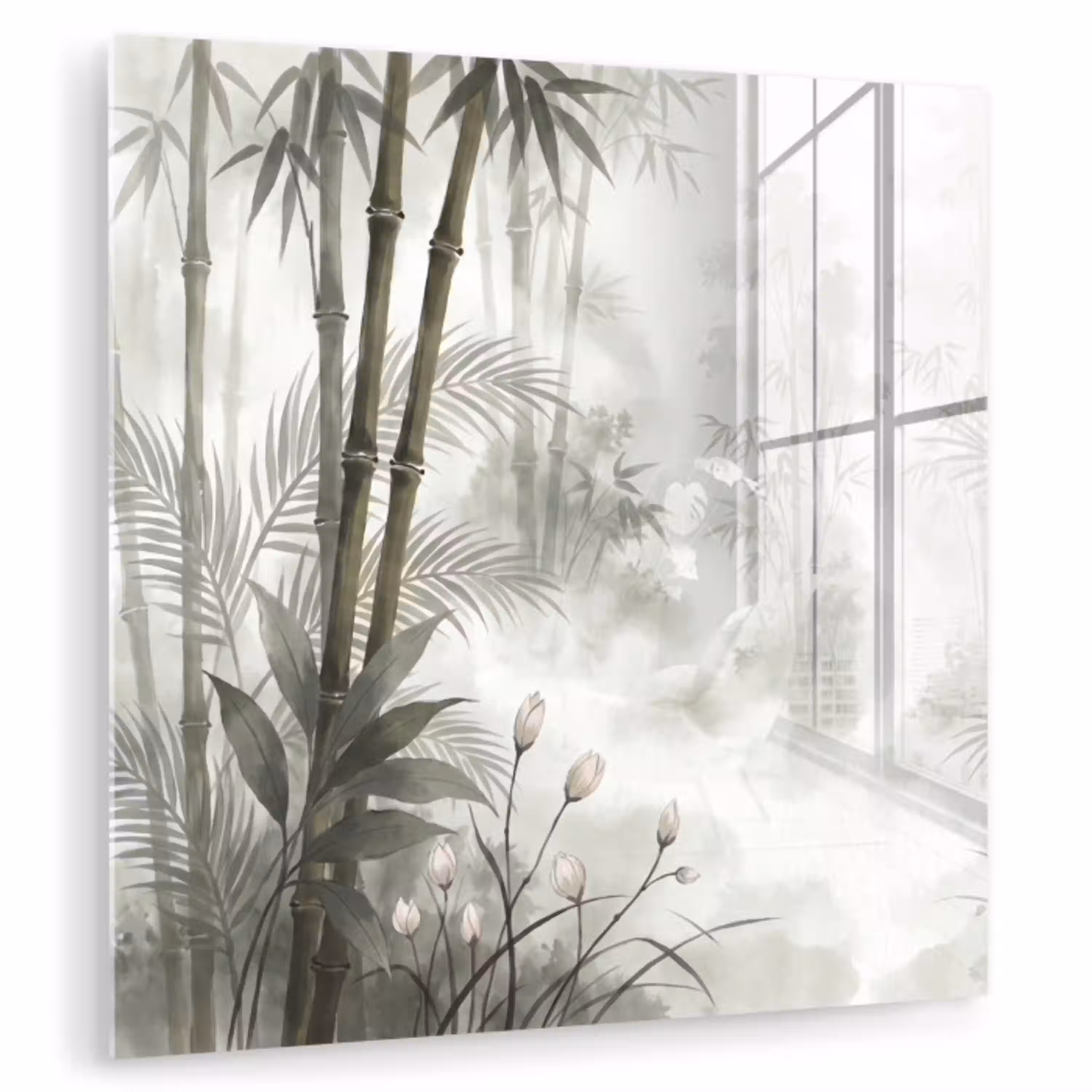 Bloemen - Knop - Tuin - Illustratie - Wit plexiglas 5mm klein -zzzproduct_nieuw