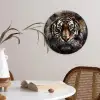 Tijger - Dieren - Portret - Luxe - Zwart Wandcirkel kunststof plaat 5mm dik klein -sfeer4