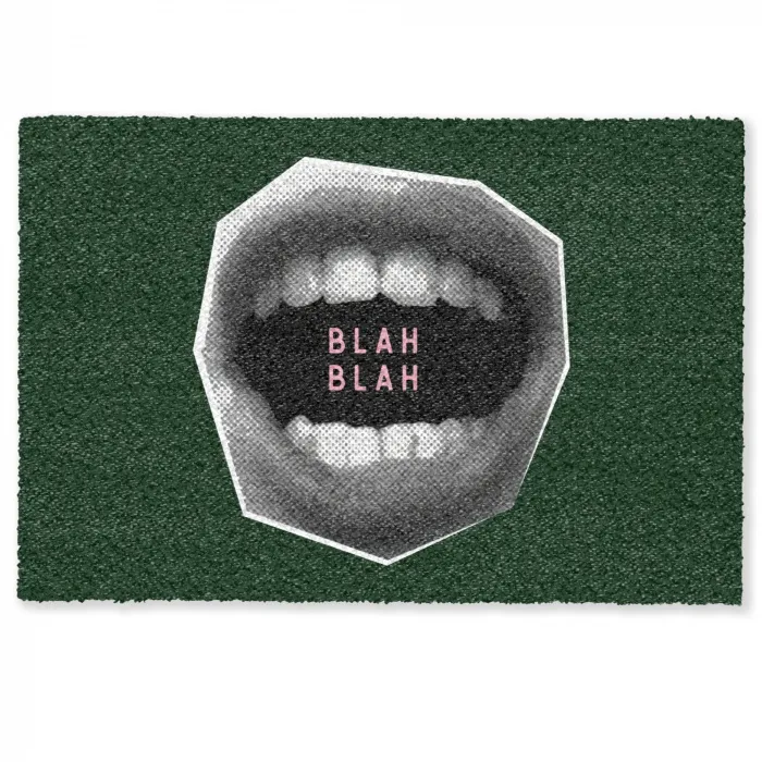 Mond - Groen - Illustratie - BLAH BLAH Deurmat klein -zkaufland3d