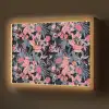Zomer - Vlinder - Zwart - Roze Light Box met batterij (Wandlamp) middel 907 -z3d_website