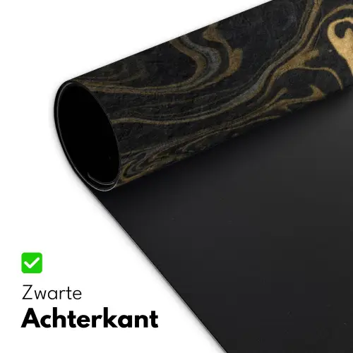Marmer - Textuur - Grijs - Goud - Marmerlook - Luxe Muismat XXL klein -sfeer2